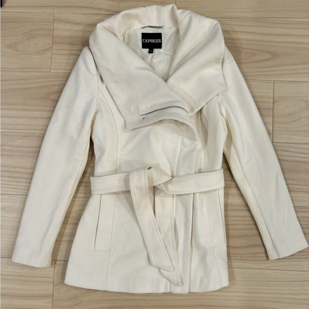 Express off white coat